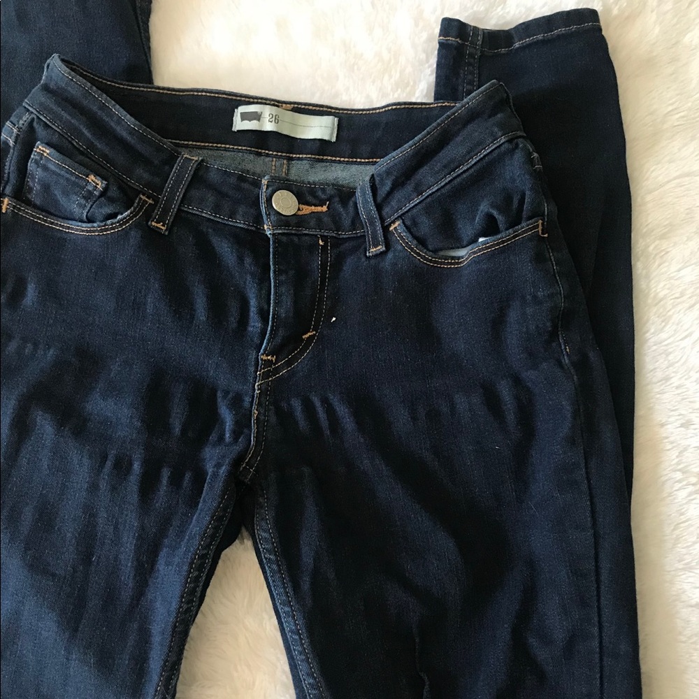 Levi’s Dark Denim Jeans Skinny W26 L30 - Picture 3 of 7